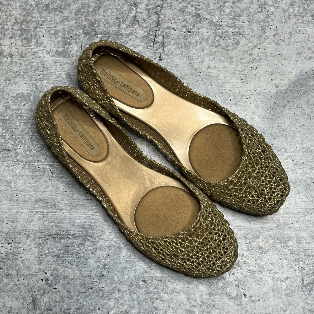 Melissa Campana Flats Gold 7 New